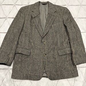 Vtg Brooks Brothers Men’s 40R Blazer Sport Coat Houndstooth Camel Hair USA